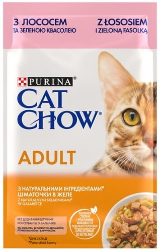 Przejdź do produktu Purina Cat Chow Łosoś i zielona fasolka saszetka 85g - karma mokra dla kota
