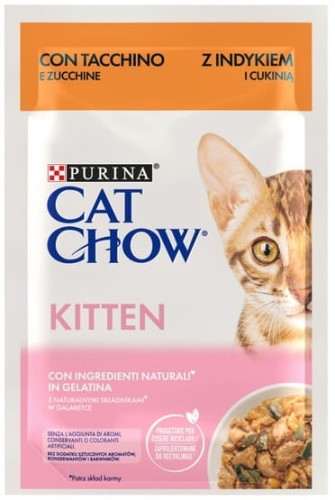Przejdź do produktu Purina Cat Chow Kitten Indyk i cukinia saszetka 85g - karma mokra dla kota