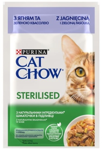 Przejdź do produktu Purina Cat Chow Sterilised Jagnięcina saszetka 85g - karma mokra dla kota