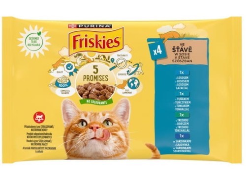 Przejdź do produktu Friskies Mix Rybny w sosie saszetki 4x85g - karma mokra dla kota