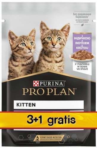 Przejdź do produktu Purina Pro Plan Cat Kitten saszetka 4x85g 3+1 gratis - karma mokra dla kota