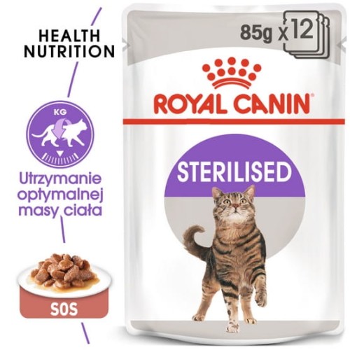 Przejdź do produktu Royal Canin Sterilised w sosie – karma mokra dla kotów dorosłych, sterylizowanych saszetka 85g