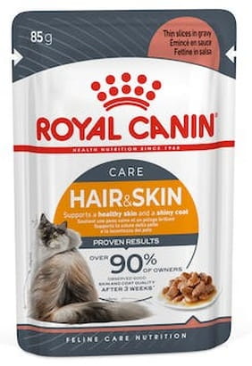 Przejdź do produktu Royal Canin Hair & Skin Care w sosie – karma mokra dla kotów dorosłych, zdrowa skóra, piękna sierść saszetka 85g