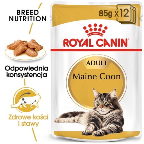 Przejdź do produktu Royal Canin Maine Coon – karma mokra w sosie dla kotów dorosłych rasy maine coon saszetka 85g