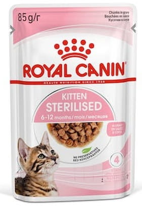 Przejdź do produktu Royal Canin Kitten Sterilised – karma mokra w sosie dla kociąt od 6 do 12 miesiąca życia, sterylizowanych saszetka 85g