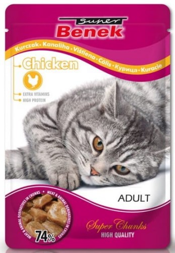 Przejdź do produktu Super Benek saszetka kurczak w sosie 100g - karma mokra dla kota