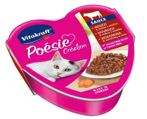 Przejdź do produktu Vitakraft Poesie sos wołowina z marchewką tacka 85g - karma mokra dla kota