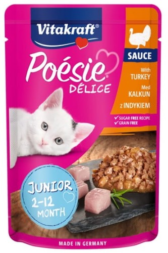 Przejdź do produktu Vitakraft Poesie Deli Sauce Junior indyk saszetka 85g - karma mokra dla kota