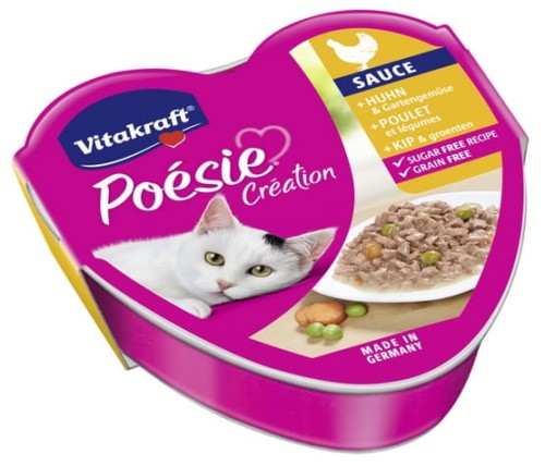 Przejdź do produktu Vitakraft Poesie sos kurczak z warzywami tacka 85g - karma mokra dla kota