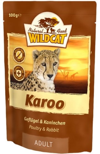 Przejdź do produktu Wildcat Karoo - królik i drób saszetka 100g - karma mokra dla kota