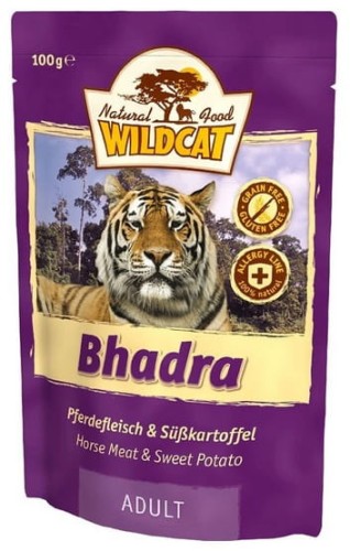 Przejdź do produktu Wildcat Bhadra - konina i bataty saszetka 100g - monobiałkowa karma mokra dla kota