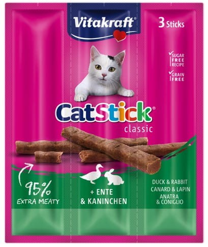 Przejdź do produktu Vitakraft Cat Stick Classic Kaczka i Królik 18g [18200] - przysmak dla kota