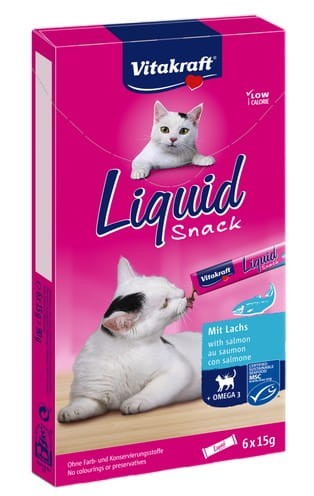 Przejdź do produktu Vitakraft Cat Liquid-Snack z Łososiem 6x15g [16423] - przysmak dla kota