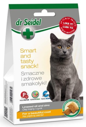 Przejdź do produktu Dr Seidel Smakołyki dla kotów na piękną sierść 50g - przysmak dla kota