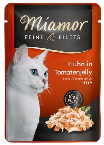 Przejdź do produktu Miamor Feine Filets Kurczak & Galaretka pomidorowa saszetka 100g - karma wilgotna dla kota