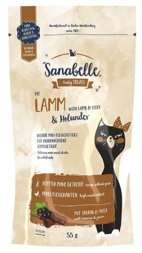 Przejdź do produktu Sanabelle Snack Jagnięcina & Czarny bez 55g - przysmak dla kota