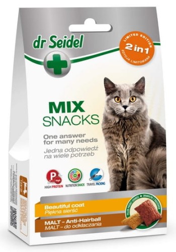 Przejdź do produktu Dr Seidel Smakołyki dla kotów 2w1 malt/sierść 60g - przysmak dla kota