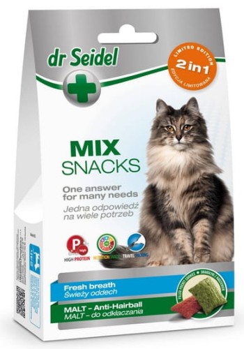 Przejdź do produktu Dr Seidel Smakołyki dla kotów 2w1 malt/oddech 60g - przysmak dla kota