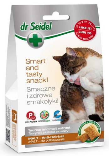 Przejdź do produktu Dr Seidel Smakołyki dla kotów malt - odkłaczanie 50g - przysmak dla kota