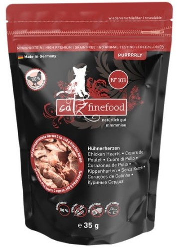 Przejdź do produktu Catz Finefood Pure (Purrrrly N.103) Serca kurczaka 35g – monobiałkowy przysmak dla kota