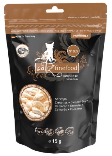 Przejdź do produktu Catz Finefood Purrrrly N.109 Krewetki 15g – monobiałkowy przysmak dla kota