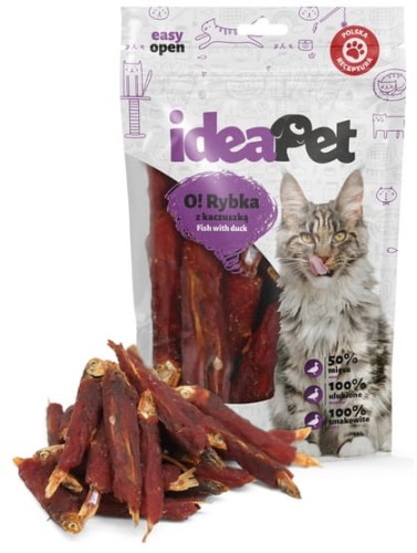 Przejdź do produktu IdeaPet O! Kot Ryba z kaczką 60g - przysmak dla kota