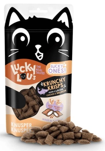 Przejdź do produktu Lucky Lou Lucky Ones Krunchy Krisps Kurczak & Łosoś 60g - przysmak dla kota
