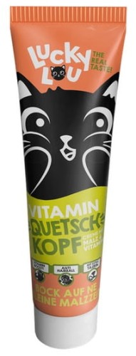 Przejdź do produktu Lucky Lou Quetschkopfe Witaminy pasta odkłaczająca 100g - przysmak dla kota