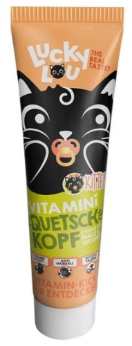 Przejdź do produktu Lucky Lou Quetschkopfe Kitten Witaminy pasta odkłaczająca 100g - przysmak dla kota