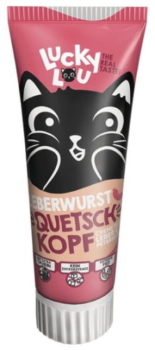 Przejdź do produktu Lucky Lou Quetschkopfe Kiełbasa z wątróbki pasta 75g - monobiałkowy przysmak dla kota