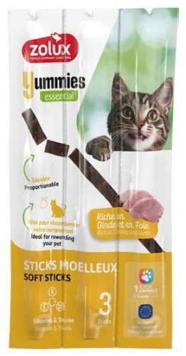 Przejdź do produktu Zolux Yummies - Pałeczki Indyk & Wątróbka 3x5g - miękki przysmak dla kota 