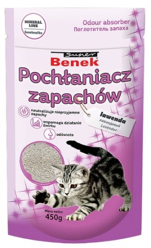 Przejdź do produktu Super Benek Pochłaniacz zapachów lawenda - worek 0,45kg