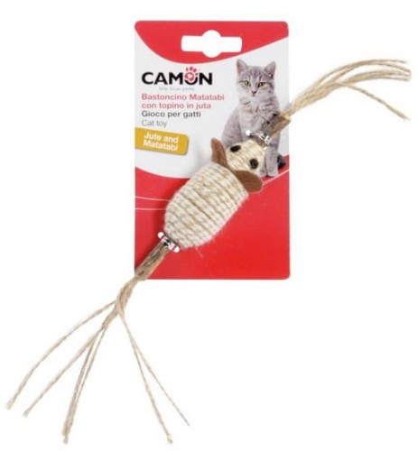 Przejdź do produktu Camon Cat Toy Matatabi Kij z myszą jutową - zabawka dla kota