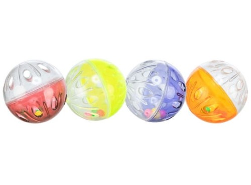 Przejdź do produktu Trixie Piłki plastikowe przezroczyste z grzechotką 4,5cm 4szt. [TX-4166] - zabawka dla kota