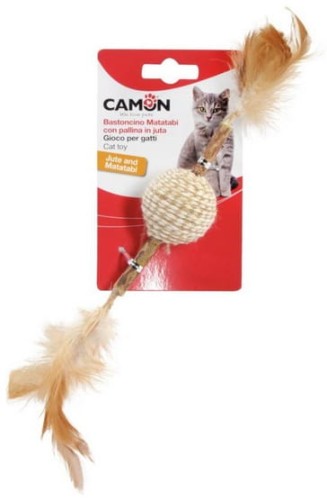 Przejdź do produktu Camon Cat Toy Matatabi Kij z piłką jutową - zabawka dla kota