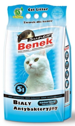 Przejdź do produktu Super Benek Żwir biały antybakteryjny 5L