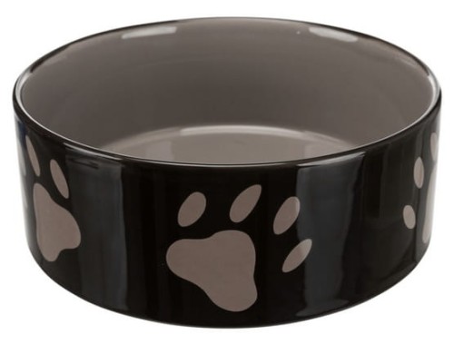Przejdź do produktu Trixie Miska ceramiczna czarna w szare łapki 1,4L/20cm [TX-24533]
