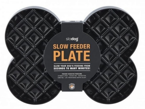 Przejdź do produktu SloDog Slow Feeder Plate Miska spowalniająca duża kość czarna