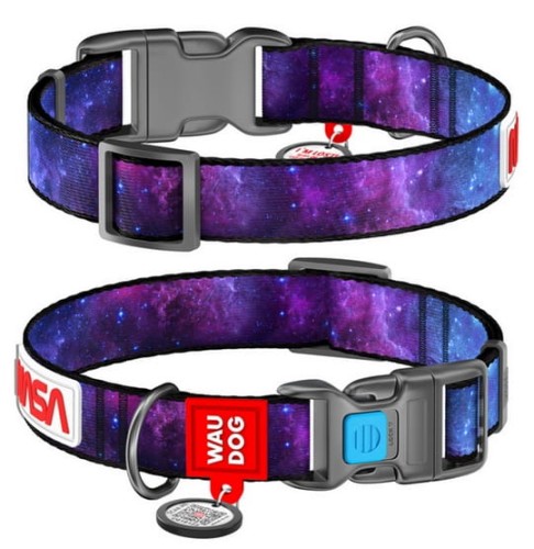 Przejdź do produktu Collar WauDog Nylon Obroża nylonowa z QR-paszportem, plastikowy fastex, wzór NASA21, 20mm/28-40cm