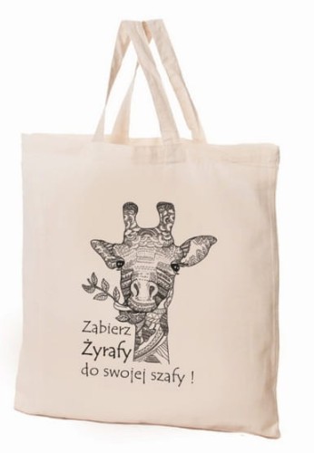 Przejdź do produktu Torba bawełniana 38x42x10cm Zwierzaki - żyrafa
