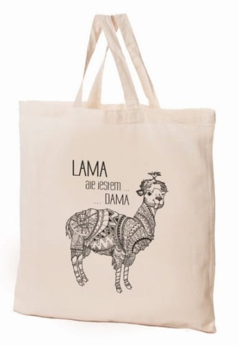 Przejdź do produktu Torba bawełniana 38x42x10cm Zwierzaki - lama