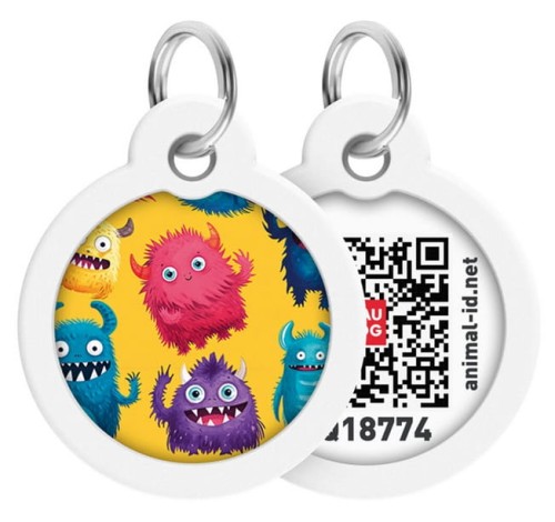 Przejdź do produktu Collar WauDog Smart ID Zawieszka z QR-paszportem okrągła 3cm futrzane potwory