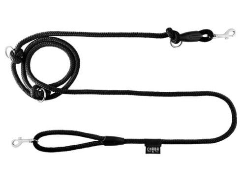 Przejdź do produktu CHABA Smycz linka regulowana - 6mm x 138/260cm czarna