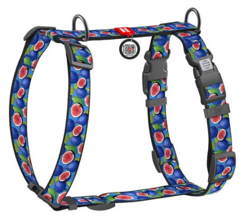 Przejdź do produktu Collar WauDog Nylon Szelki nylonowe anatomiczne w kształcie litery H, z QR-paszportem, plastikowy fastex, wzór FIGA, rozmiar M 20mm
