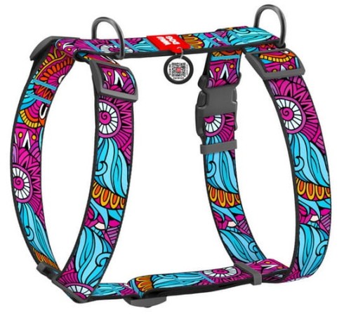 Przejdź do produktu Collar WauDog Nylon Szelki nylonowe anatomiczne w kształcie litery H, z QR-paszportem, plastikowy fastex, wzór LATO, rozmiar XL 35mm