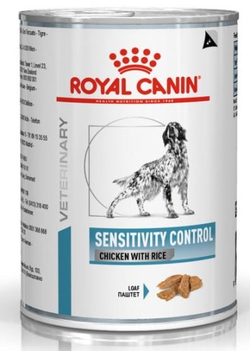 Przejdź do produktu Royal Canin Veterinary Diet Canine Sensitivity Control kurczak i ryż puszka 410g - karma weterynaryjna dla psa