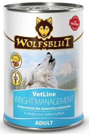 Wolfsblut Dog VetLine Weight Management - indyk i bataty puszka 395g - monobiałkowa karma weterynaryjna dla psa (z nadwagą i/lub cukrzycą)