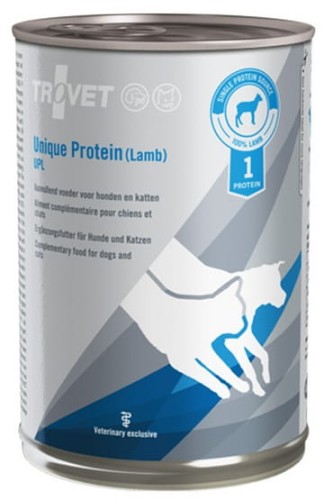 Przejdź do produktu Trovet Unique Protein UPL Jagnięcina puszka 400g - monobiałkowa karma weterynaryjna dla psa i kota