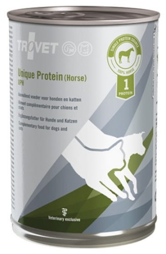 Przejdź do produktu Trovet Unique Protein UPH Konina puszka 400g - monobiałkowa karma weterynaryjna dla psa i kota