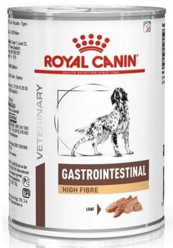 Przejdź do produktu Royal Canin Veterinary Diet Canine Gastrointestinal High Fibre Loaf puszka 400g - karma weterynaryjna dla psa